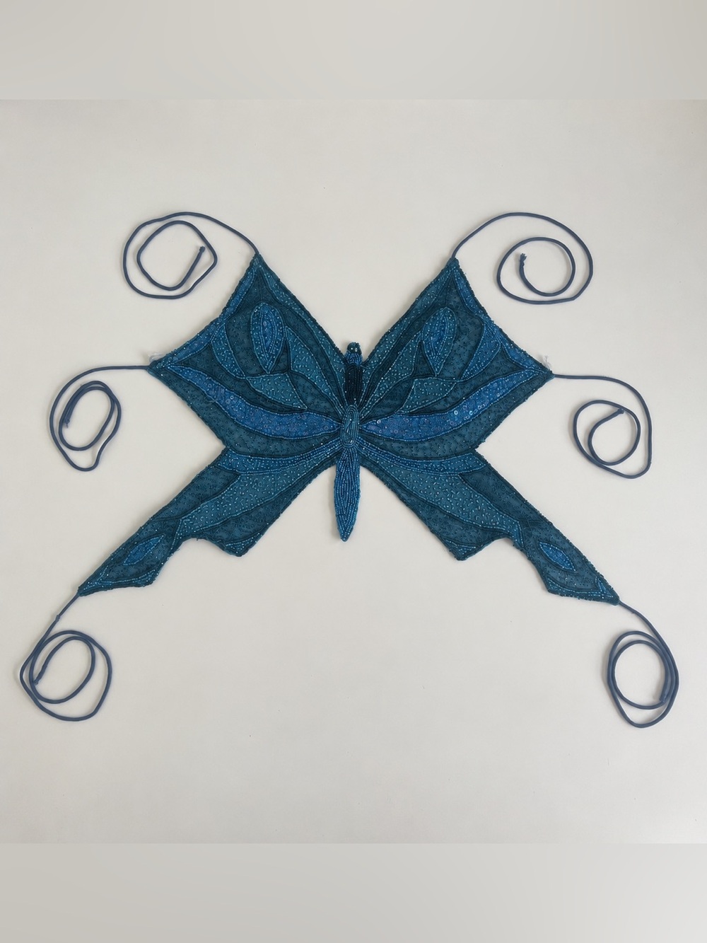Vintage Y2K Charlotte Russe Beaded Blue
Butterfly Halter Top